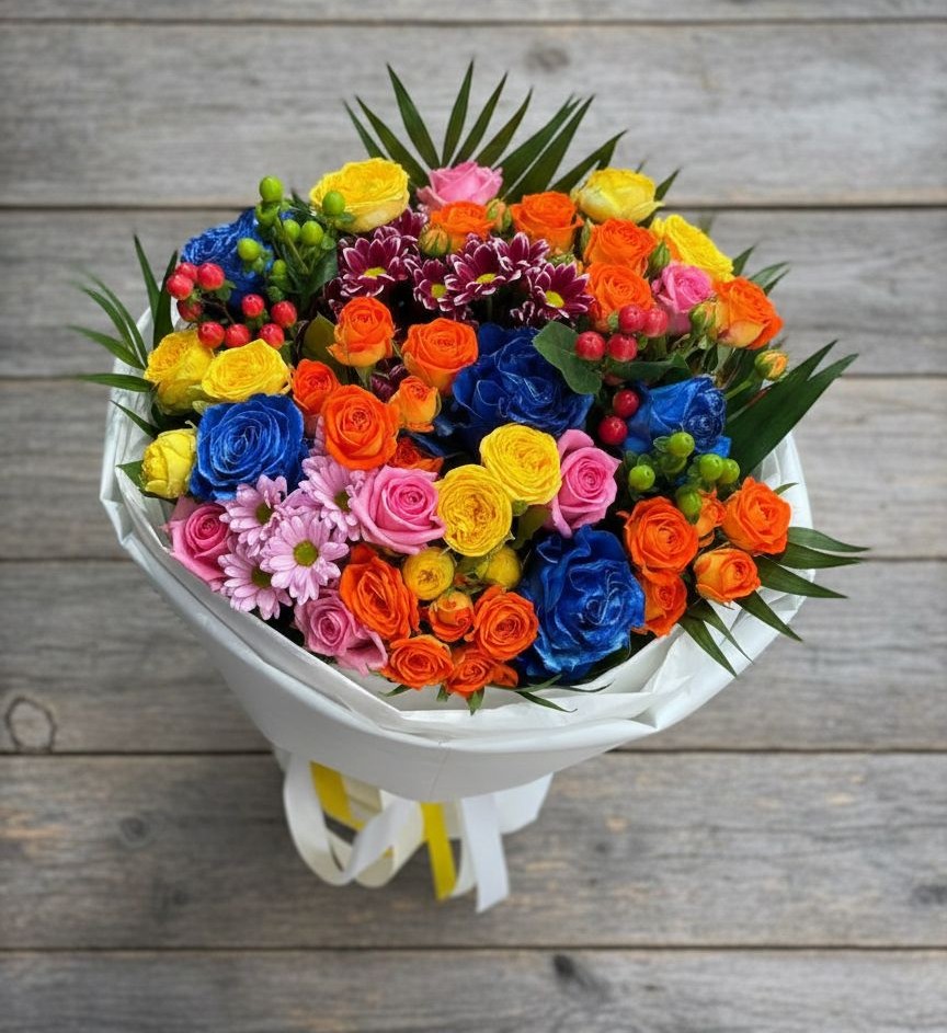 Букет цветов из: Розы и Хризантемы в Лимане