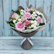 Букет цветов из:  Герберы, Альстромерии и Хризантемы в Лимане