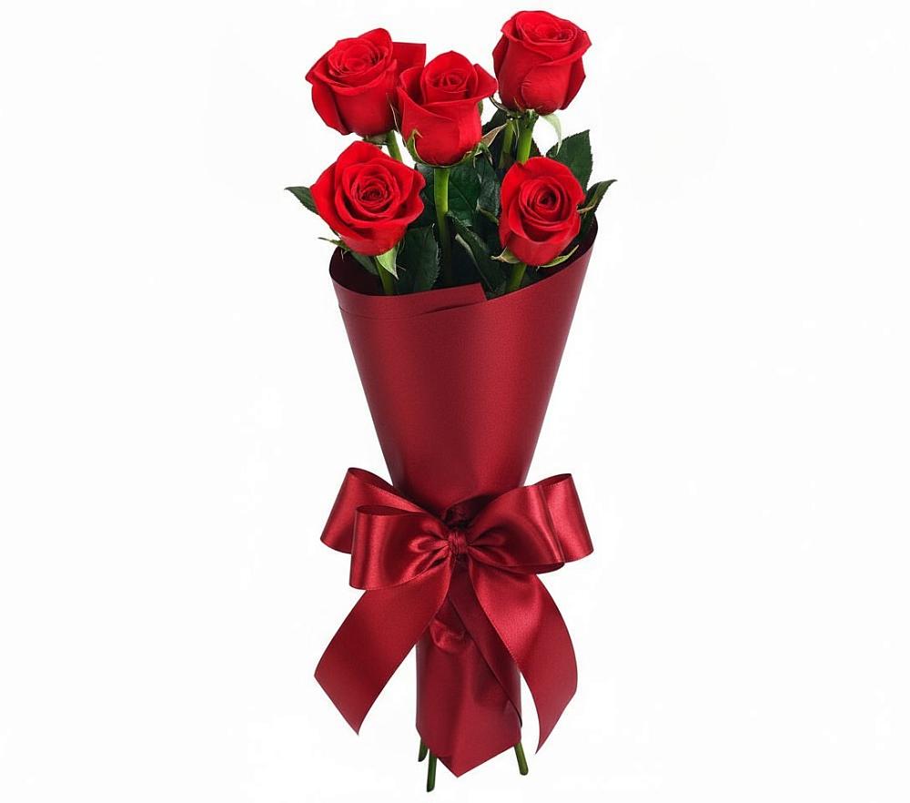 Букет 5 Красных роз Эдлесс Лав в Лимане