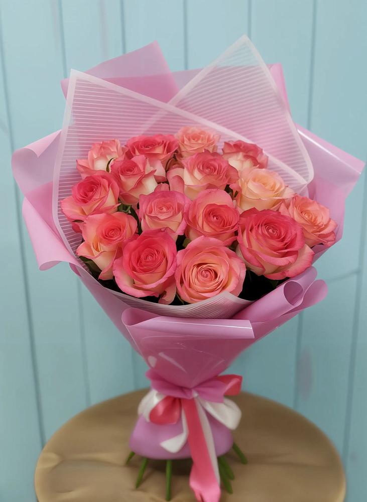 Букет 15 Розовых роз Равель в Лимане