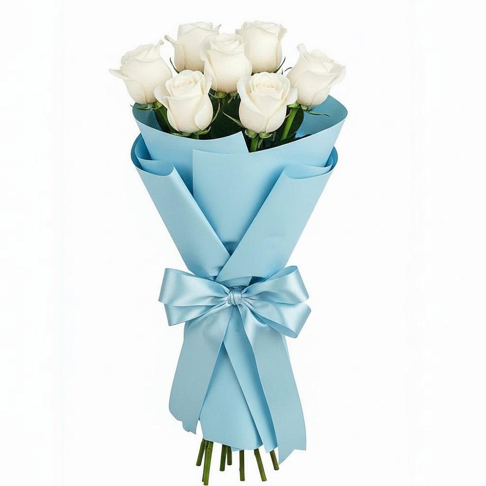 Букет 7 белых роз Проуд в Лимане