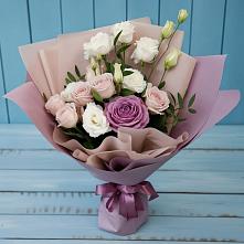 Букет цветов из:  Розы и Лизиантусы #REPLACE_PRED# Лимане