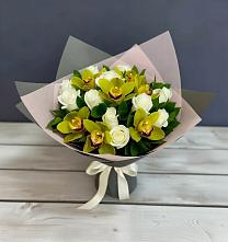 Букет цветов из:  Орхидеи и Розы в Лимане