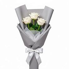 Букет 3 белые розы #REPLACE_PRED# Лимане