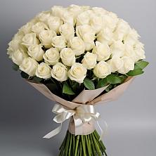 Букет 101 беля роза Белоснежка в Лимане