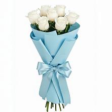 Букет 7 белых роз Проуд в Лимане