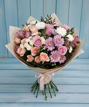 Букет цветов из:  Хризантемы, Розы и Альстромерии в Лимане