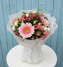 Букет цветов из:  Герберы, Альстромерии и Лизиантусы в Лимане