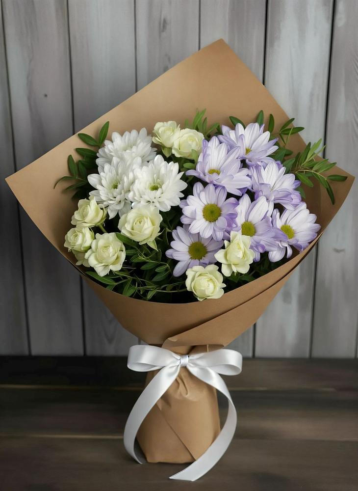 Букет цветов из: Хризантемы и Розы в Лимане